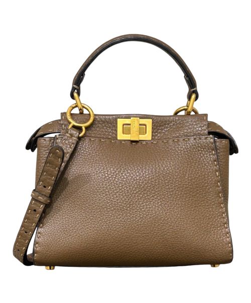 FENDI（フェンディ）FENDI (フェンディ) ピーカブー ミニ セレリア ブラウン サイズ:ミニの古着・服飾アイテム