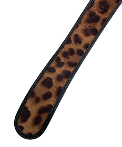 DOLCE & GABBANA（ドルチェ＆ガッバーナ）DOLCE & GABBANA (ドルチェ＆ガッバーナ) レオパードレザーベルト ブラックの古着・服飾アイテム