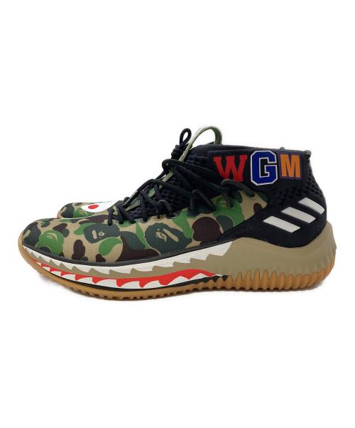 adidas（アディダス）adidas (アディダス) A BATHING APE (ア ベイシング エイプ) DAME 4 BAPE オリーブ サイズ:24.5cmの古着・服飾アイテム