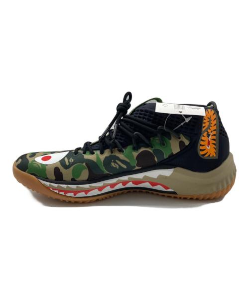 adidas（アディダス）adidas (アディダス) A BATHING APE (ア ベイシング エイプ) DAME 4 BAPE オリーブ サイズ:24.5cmの古着・服飾アイテム