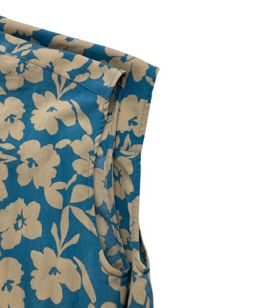 SHIPS（シップス）SHIPS (シップス) 花柄 サイド プリーツ フレンチスリーブ ワンピース ブルー サイズ:Mの古着・服飾アイテム