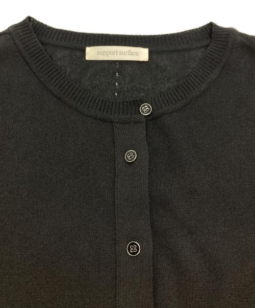 support surface（サポートサーフェス）support surface (サポートサーフェス) メッシュスリーブカーディガン ブラック サイズ:1の古着・服飾アイテム