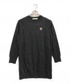 maison kitsuneメゾンキツネ）の古着「FOX HEAD パッチニットワンピース」｜グレー