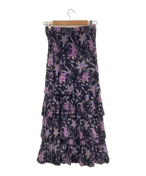 ISABEL MARANT（イザベルマラン）ISABEL MARANT (イザベルマラン) フローラルプリントスカート ネイビー サイズ:34の古着・服飾アイテム