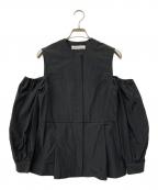 BORDERS at BALCONYボーダーズアットバルコニー）の古着「オープンショルダーブラウス」｜ブラック
