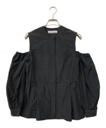 BORDERS at BALCONY（ボーダーズアットバルコニー）の古着「オープンショルダーブラウス」｜ブラック