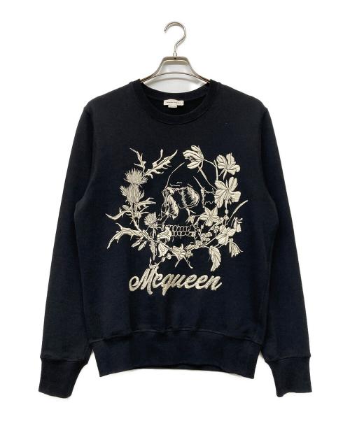 ALEXANDER McQUEEN（アレキサンダーマックイーン）ALEXANDER McQUEEN (アレキサンダーマックイーン) フローラススカル刺繍スウェット ブラック サイズ:Sの古着・服飾アイテム