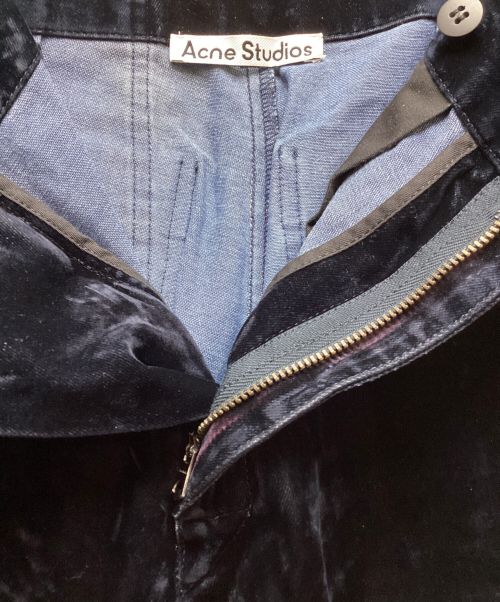 Acne studios（アクネ ストゥディオス）Acne studios (アクネ ストゥディオス) Flocked Denim Trousers ネイビー サイズ:44の古着・服飾アイテム