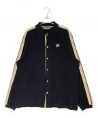 Palm Angelsパーム エンジェルス）の古着「MONOGRAM PIQUET POLO TRACK SHIRT」｜ブラック