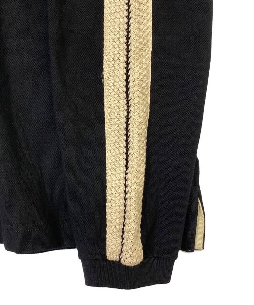 Palm Angels（パーム エンジェルス）Palm Angels (パーム エンジェルス) MONOGRAM PIQUET POLO TRACK SHIRT ブラック サイズ:Lの古着・服飾アイテム