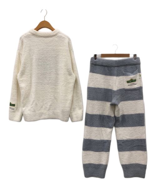 gelato pique（ジェラートピケ）gelato pique (ジェラートピケ) SESAME STREET (セサミストリート) ジャガードプルオーバー&ロングパンツセット ホワイト×ブルー サイズ:Mの古着・服飾アイテム