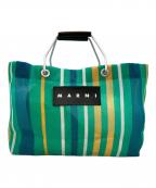 MARNIマルニ）の古着「FLOWER CAFE ストライプバッグミニ」｜アゲートグレー