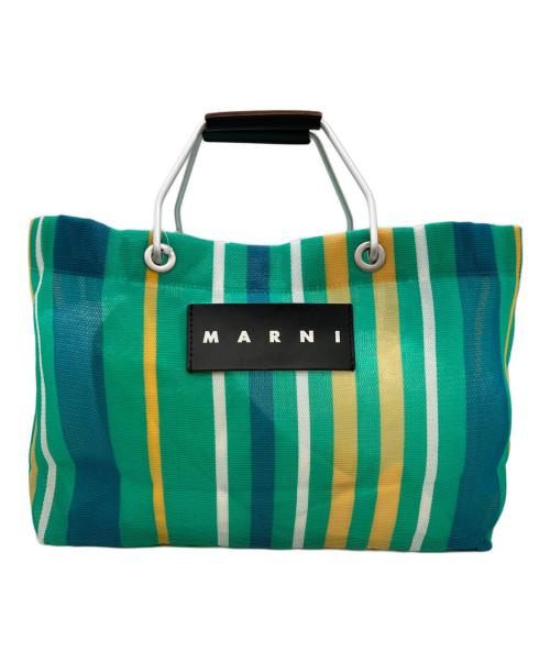 MARNI（マルニ）MARNI (マルニ) FLOWER CAFE ストライプバッグミニ アゲートグレーの古着・服飾アイテム