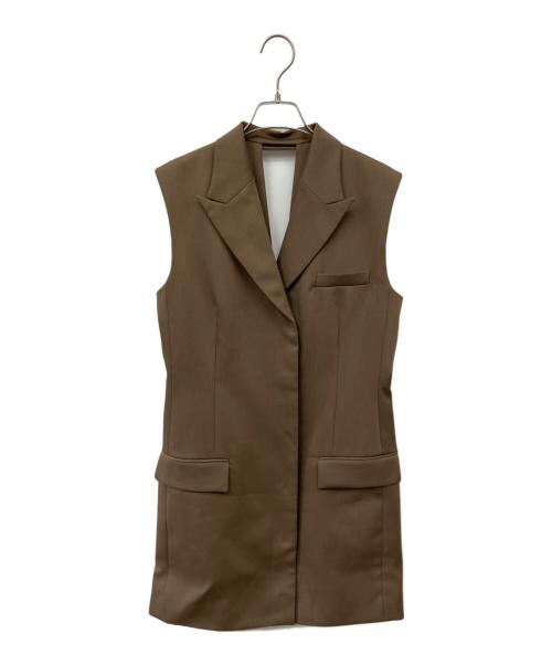 LE CIEL BLEU（ルシェルブルー）LE CIEL BLEU (ルシェルブルー) Gilet Mini Dress ブラウン サイズ:36の古着・服飾アイテム