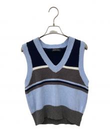 MAISON SPECIAL（メゾンスペシャル）の古着「Bicolor Knit Vest」｜ブルー