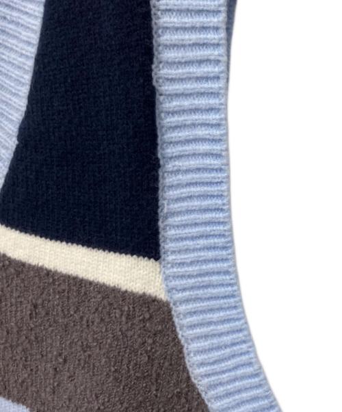 MAISON SPECIAL（メゾンスペシャル）MAISON SPECIAL (メゾンスペシャル) Bicolor Knit Vest ブルー サイズ:Freeの古着・服飾アイテム