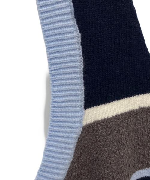 MAISON SPECIAL（メゾンスペシャル）MAISON SPECIAL (メゾンスペシャル) Bicolor Knit Vest ブルー サイズ:Freeの古着・服飾アイテム