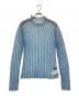 MAISON SPECIAL（メゾンスペシャル）の古着「Shirring Stripe Sheer Knitwear」｜ブルー