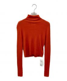 UNITED ARROWS（ユナイテッドアローズ）の古着「リブ タートルネック ショート ニット」｜オレンジ