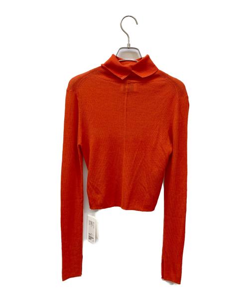 UNITED ARROWS（ユナイテッドアローズ）UNITED ARROWS (ユナイテッドアローズ) リブ タートルネック ショート ニット オレンジ サイズ:FREEの古着・服飾アイテム