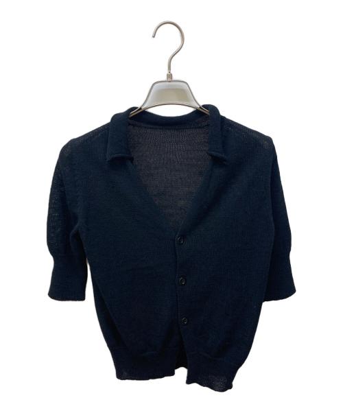 yohji yamamoto+noir（ヨウジヤマモトプリュスノアール）yohji yamamoto+Noir (ヨウジヤマモトプリュスノアール) スキッパーS/Sカーディガン ブラック サイズ:3の古着・服飾アイテム