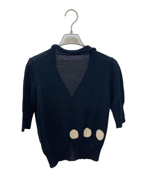 yohji yamamoto+noir（ヨウジヤマモトプリュスノアール）yohji yamamoto+Noir (ヨウジヤマモトプリュスノアール) スキッパーS/Sカーディガン ブラック サイズ:3の古着・服飾アイテム