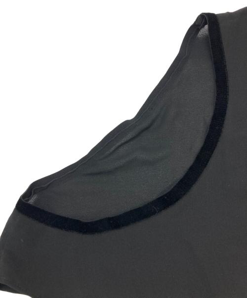 yohji yamamoto+noir（ヨウジヤマモトプリュスノアール）yohji yamamoto+noir (ヨウジヤマモトプリュスノアール) シルクノースリーブブラウス ブラック サイズ:2の古着・服飾アイテム