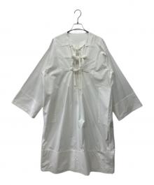 POSTELEGANT（ポステレガント）の古着「FINE COTTON TWILL SACK DRESS」｜ホワイト