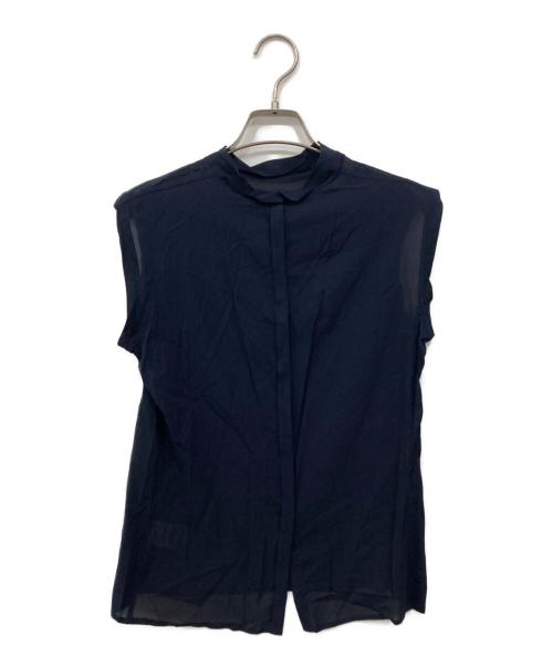 JIL SANDER（ジルサンダー）JIL SANDER (ジルサンダー) シルクブラウス ネイビー サイズ:36の古着・服飾アイテム