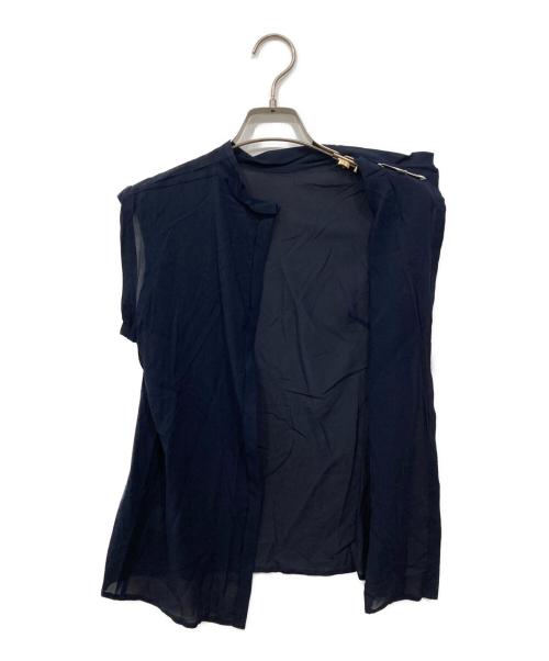 JIL SANDER（ジルサンダー）JIL SANDER (ジルサンダー) シルクブラウス ネイビー サイズ:36の古着・服飾アイテム