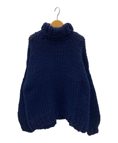 Loopy Mango（ルーピーマンゴー）Loopy Mango (ルーピーマンゴー) ハンドメイドタートルネックセーター ブルー サイズ:FREEの古着・服飾アイテム