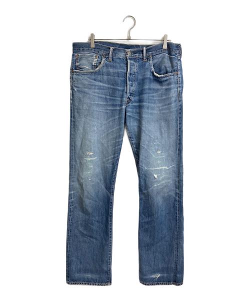 RRL（ダブルアールエル）RRL (ダブルアールエル) セルビッチデニムパンツ　ダメージデニム　5ポケット　リペアあり　USA製 インディゴ サイズ:W36 L32の古着・服飾アイテム
