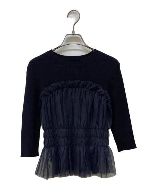 Apuweiser-riche（アプワイザーリッシェ）Apuweiser-riche (アプワイザーリッシェ) チュールコンビベアニット ネイビー サイズ:2 未使用品の古着・服飾アイテム