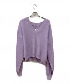 EVERYDAY I LIKE.エヴリデイ アイ ライク）の古着「デザインスリーブクロップドニット」｜パープル