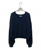 EVERYDAY I LIKE.エヴリデイ アイ ライク）の古着「デザインスリーブクロップドニット」｜ブラック