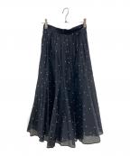 JUSGLITTYジャスグリッティー）の古着「切替ドットシアースカート」｜ブラック