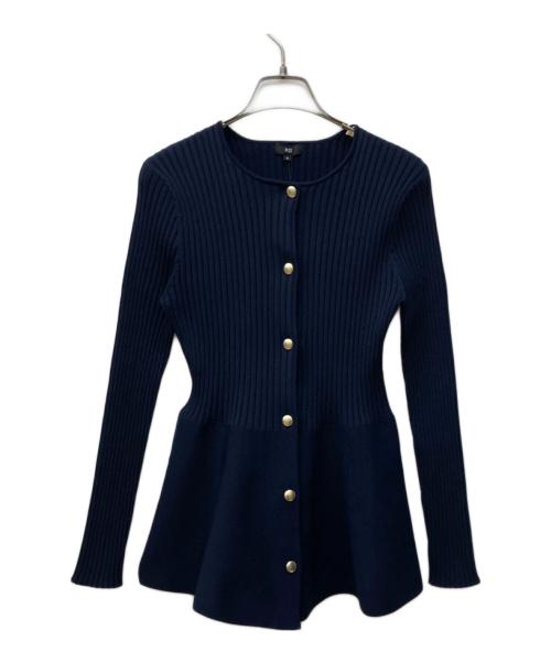 PLST（プラステ）PLST (プラステ) ホールガーメントペプラムカーディガン ネイビー サイズ:M 未使用品の古着・服飾アイテム