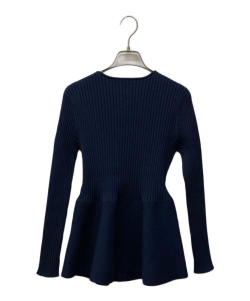 PLST（プラステ）PLST (プラステ) ホールガーメントペプラムカーディガン ネイビー サイズ:M 未使用品の古着・服飾アイテム