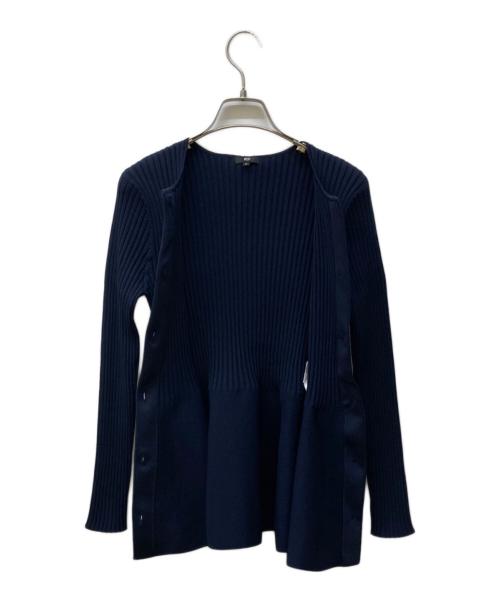 PLST（プラステ）PLST (プラステ) ホールガーメントペプラムカーディガン ネイビー サイズ:M 未使用品の古着・服飾アイテム