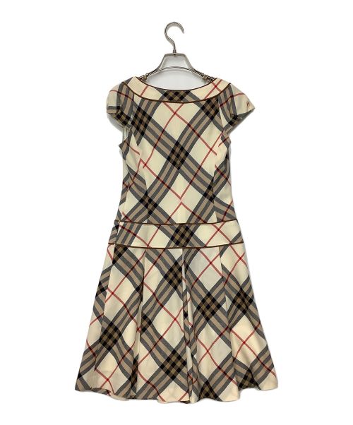 BURBERRY BLUE LABEL（バーバリーロンドンブルーレーベル）BURBERRY BLUE LABEL (バーバリーブルーレーベル) チェックワンピース アイボリー サイズ:38の古着・服飾アイテム