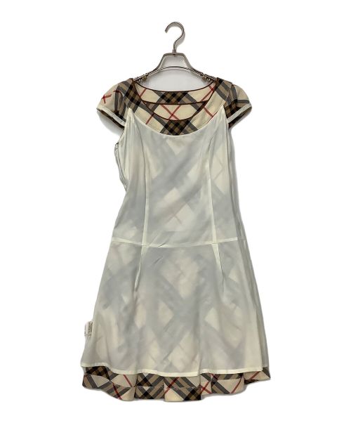 BURBERRY BLUE LABEL（バーバリーロンドンブルーレーベル）BURBERRY BLUE LABEL (バーバリーブルーレーベル) チェックワンピース アイボリー サイズ:38の古着・服飾アイテム