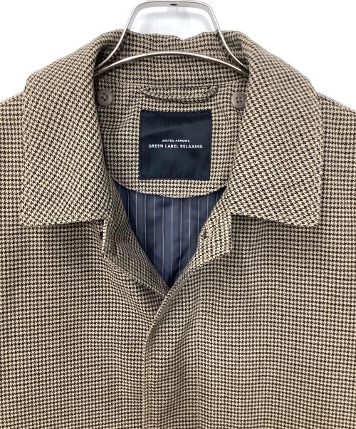 green label relaxing（グリーンレーベルリラクシング）green label relaxing (グリーンレーベルリラクシング) NMシンダウン テックツイードステンカラーコート ベージュ サイズ:Mの古着・服飾アイテム