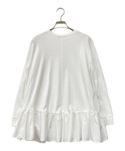 YORI（ヨリ）YORI (ヨリ) ワイドヘムギャザーカットソー ホワイト サイズ:Fの古着・服飾アイテム