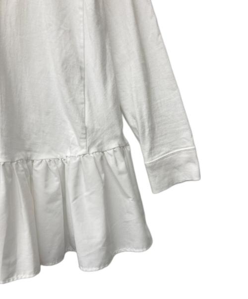 YORI（ヨリ）YORI (ヨリ) ワイドヘムギャザーカットソー ホワイト サイズ:Fの古着・服飾アイテム