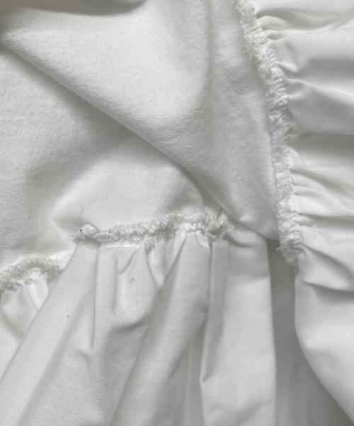 YORI（ヨリ）YORI (ヨリ) ワイドヘムギャザーカットソー ホワイト サイズ:Fの古着・服飾アイテム