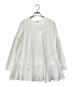 YORI（ヨリ）の古着「ワイドヘムギャザーカットソー」｜ホワイト