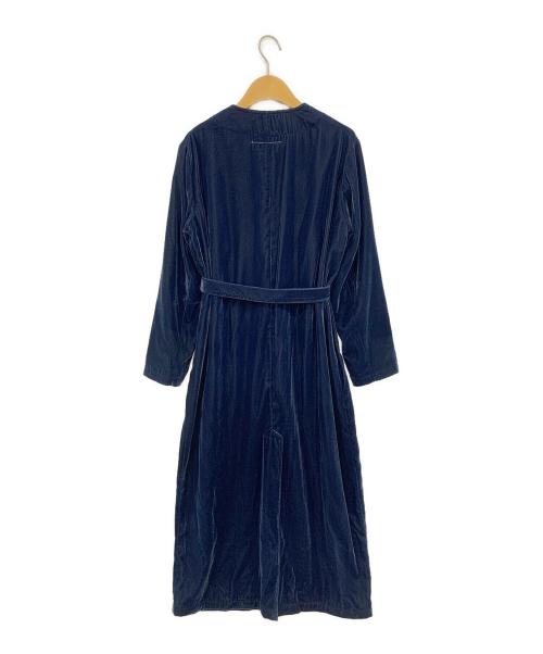 MM6 Maison Margiela（エムエムシックスメゾンマルジェラ）MM6 Maison Margiela (エムエムシックス メゾンマルジェラ) ベロアロングコート ネイビー サイズ:ＳＩＺＥ４０の古着・服飾アイテム