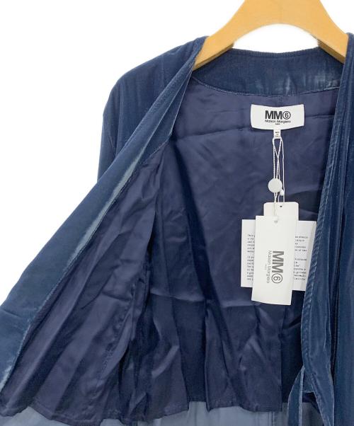 MM6 Maison Margiela（エムエムシックスメゾンマルジェラ）MM6 Maison Margiela (エムエムシックス メゾンマルジェラ) ベロアロングコート ネイビー サイズ:ＳＩＺＥ４０の古着・服飾アイテム