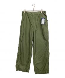 TapWater（タップウォーター）の古着「Cotton Linen Back Sateen Military Trousers」｜カーキ
