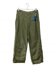 TapWater（タップウォーター）の古着「Cotton Linen Back Sateen Military Trousers」｜カーキ